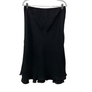 Y2K JBX Exclusive Black Chiffon Midi Skirt Plus Size 1X Lace Lettuce Witchy Goth